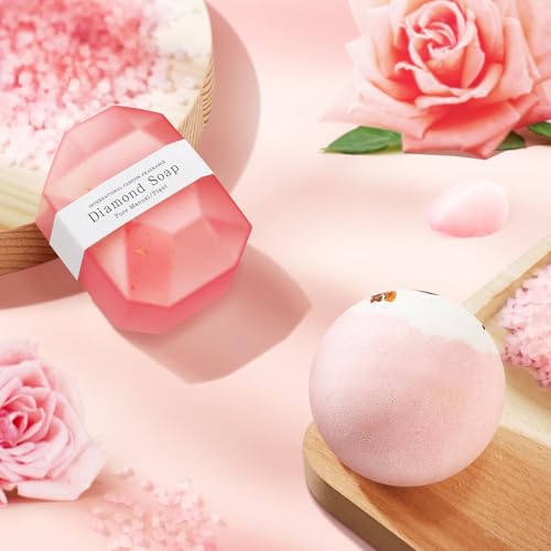 Rose Self Care Gift Basket for Women - Relaxing Spa Gifts for Birthday, Mom, Wife, Sister, Friend