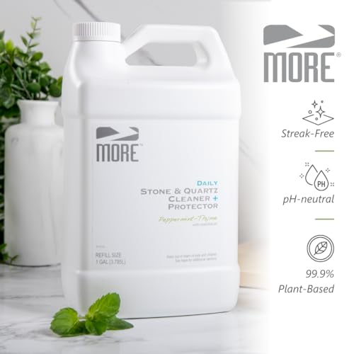MORE Surface Care Peppermint-Thyme Stone & Quartz Cleaner + Protector Refill 128oz - Water-Based Multi-Surface Spray