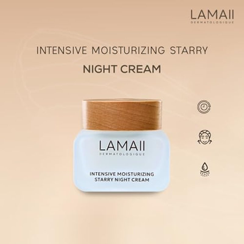 Intensive Moisturizing Starry Night Cream ? Night Moisturizer with Caviar & LARVOGEN¢â Bio Oil, Anti-Wrinkle for Women ? Rejuvenate, Hydrate, & Illuminate for All Skin Types ? 50g