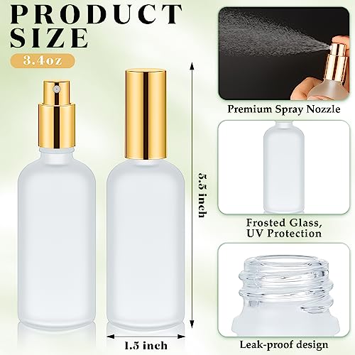 Roshtia Gold 30 Pack Glass Spray Bottles 3.4 oz Refillable Perfume Containers