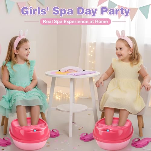 Kids Foot Spa & Nail Kit Set - Medium Size Spa Day Gift for Girls - 25 pcs