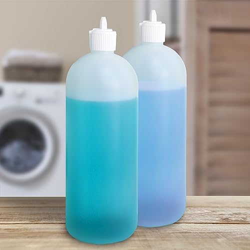 Cornucopia Brands 32oz Flip-Top Plastic Squeeze Bottles (4-Pack) XL Dilution Bottles for Shampoo & Dog Grooming