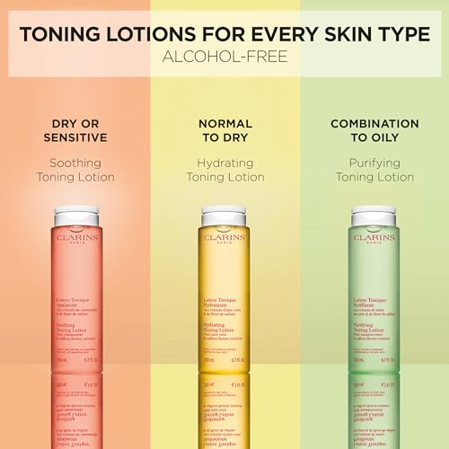 Clarins Soothing Toning Lotion 6.7 Fl Oz Alcohol-Free Camomile Extract - Gentle Face Toner for Sensitive Skin
