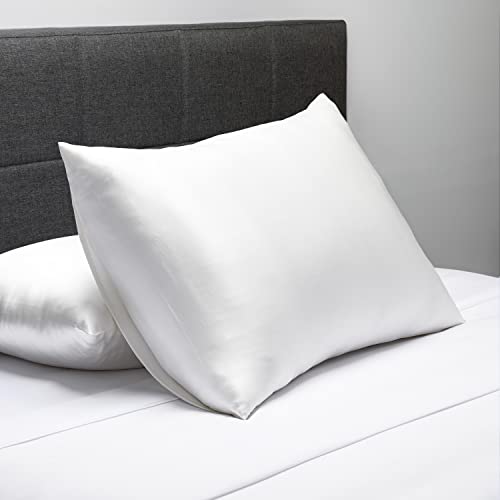 King 100% Mulberry Silk Pillowcase - White, 30mm, Luxury Bedding, Undyed