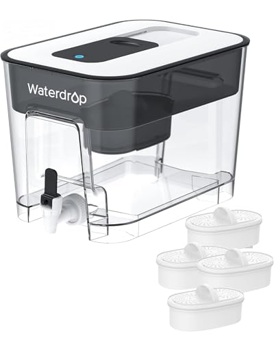 Waterdrop 22L Water Filter Dispenser with 4 NSF-Certified Filters - Black