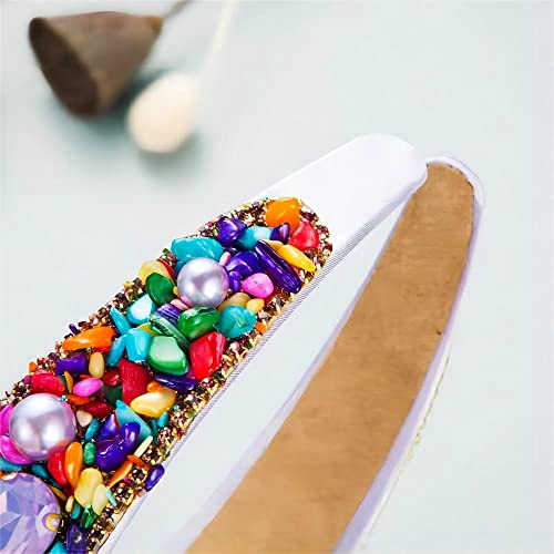 Girls Rainbow Rhinestone Headband - Purple & Pink Party Hair Accessories
