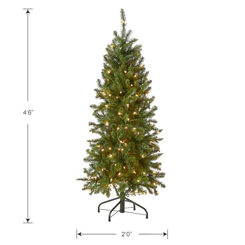 4.5ft Pre-Lit Artificial Kingswood Fir Christmas Tree with Lights & Stand