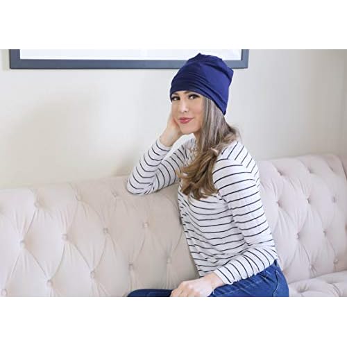 Satin Lined Sleep Cap Adjustable Bonnet Slouchy Beanie Natural Curly Hair Women