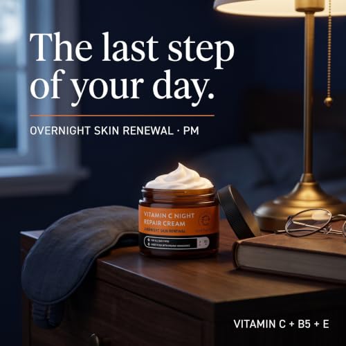 Vitamin C Night Face & Neck Cream for Mature Skin - Brightening Moisturizer