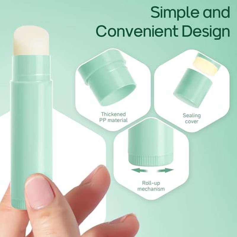 50Pcs Empty Lip Balm Tubes 5.5ml - BPA Free and Leak-Proof Small Twist-Up Lip Containers for DIY Homemade Lipstick Balm, White