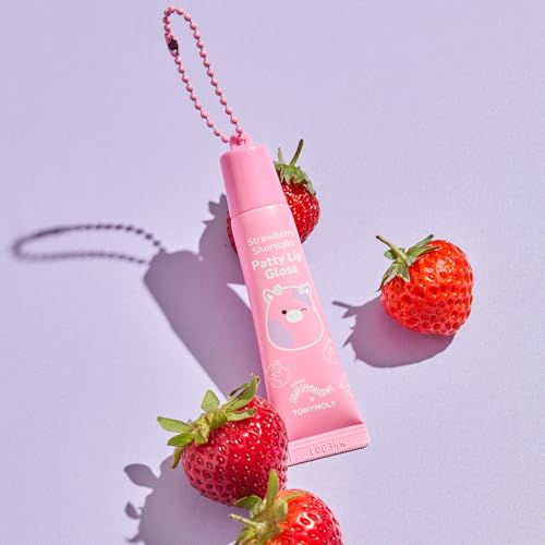 TONYMOLY x Squishmallows Patty the Cow 2-Piece Skincare & Beauty Gift Set ? Strawberry Hand Cream & Strawberry Shortcake Lip Gloss ? Cute Korean Skincare Gift
