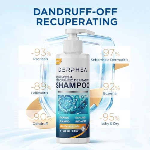 DERPHEA Medicated Scalp Shampoo for Psoriasis & Dandruff Relief - 8 fl oz
