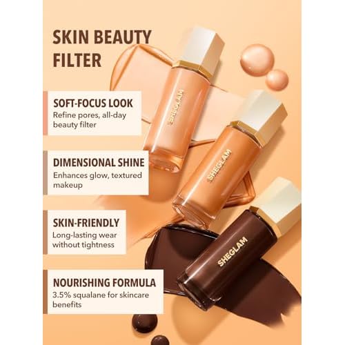SHEGLAM Sunburst Glow Mixer 4-IN-1 Liquid Glow, Complexion Booster For A Glowing, Soft-Focus Look, Infused With Hyaluronic Acid, Vegan & Cruelty-Free-Medium Tan Neutral