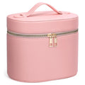 Makeup Case for Women,Travel Make Up Bag Organizer With Compartments and Handle,Portable Cosmetic Bags for Girl,Toiletry Bag for Women - Pink