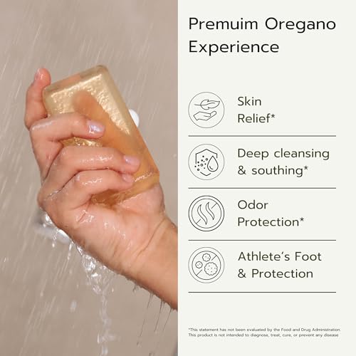 Oregano Oil Soap Bar - Natural Plant Therapy Hand Soap & Body Wash face Soap - Topical Skin Cleanser Oil of Oregano Soap Bar - for Acne, Eczema, Foot and Nail Problems, 5-pack