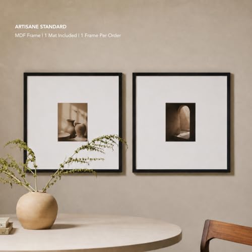 Artisane Home Goods 25x25 Picture Frame Matched to 8x10 - Black - Standard Variation