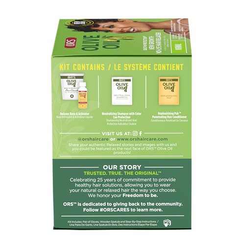 ORS Olive Oil No-Lye Hair Relaxer Normal Strength Pack of 4 - Built-In Protection