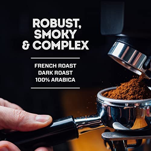 French Roast Whole Bean Coffee - 30 oz Pack of 4, Dark Roast, Robust & Smoky Flavor with 100% Arabica Beans - Ideal for French Press & Coffee Makers