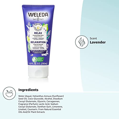 Weleda Aroma Essentials Relax Creamy Body Wash, Parabens Free, 6.8 Fluid Ounce (Pack of 1)
