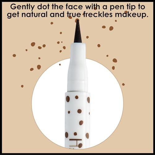 Freckle Pen Waterproof 2 Colors,Natural Lifelike Faux Face Freckle Makeup Pen,Magic Freckle Color,Waterproof Longlasting Soft Small Sopt Pen,For Natural Effortless Sunkissed Skin Makeup(2packs)