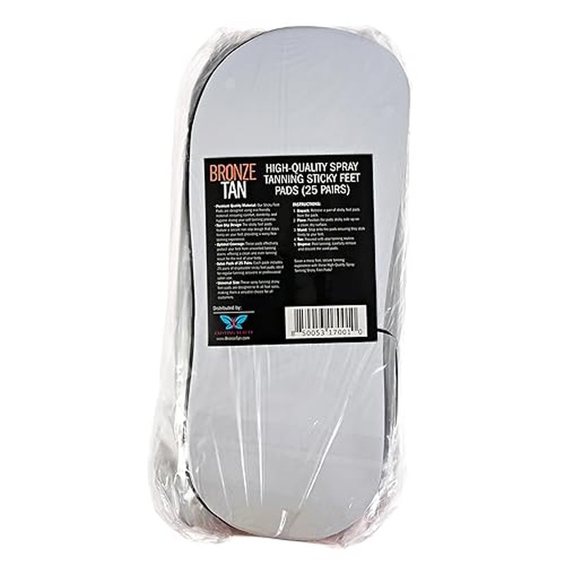 Bronze Tan Sticky Pads for Feet ? 25 Pairs, Disposable & Hygienic Non-Slip Pads ? Eco-Friendly Tanning Foot Protectors for Sunless or Self-Tanning at Home or Salon