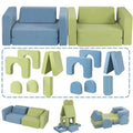 Kids Couch with 1000+ Building Options - Blue & Green Modular Play Sofa