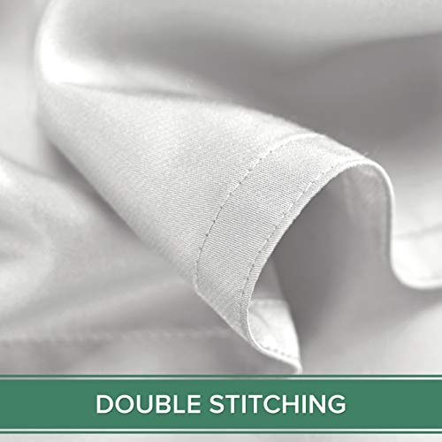 Twin XL 100% Bamboo Viscose Sheet Set - White, 3-Piece, 300 TC Deep Fitted