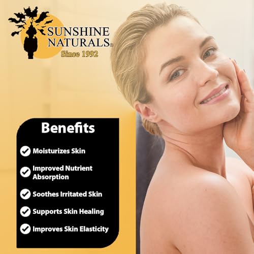 Sunshine Naturals Vitamin E and Aloe Vera Moisturizer. Hydrating Formula for Dry Skin, Soothing Relief, Nourishment, and Skin Elasticity. Promotes Soft, Smooth, and Healthy-Looking Skin. 60 Vials.