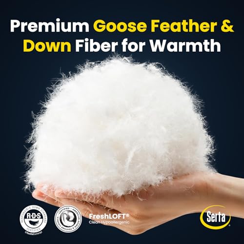 White Goose Feather Down Fiber Comforter King Size All Season Duvet Insert