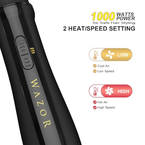 Wazor 4-in-1 Hot Air Brush Dryer Volumizer - Lightweight Ceramic Titanium Styler