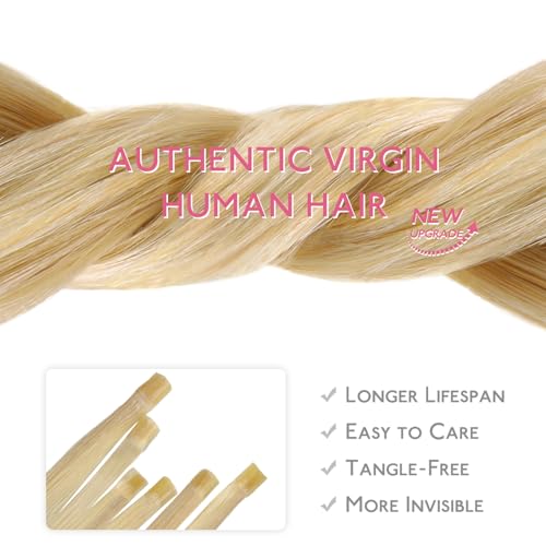WENNALIFE U Tip Hair Extensions 14in 50g Light Blonde Golden Blonde Remy Keratin