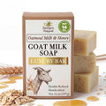 Unscented Oatmeal & Honey Goat Milk Soap Bar 3 Pack for Dry Skin - Luxury Handcrafted