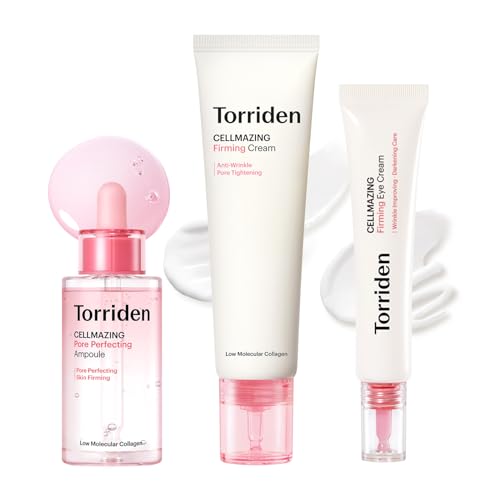 Torriden CELLMAZING Pore Perfecting Ampoule 1.01 fl.oz. + CELLMAZING Firming Cream 2.02 fl.oz. + CELLMAZING Firming Eye Cream 1.01 fl.oz | Improving Skin Elasticity | 5D Collagen Complex