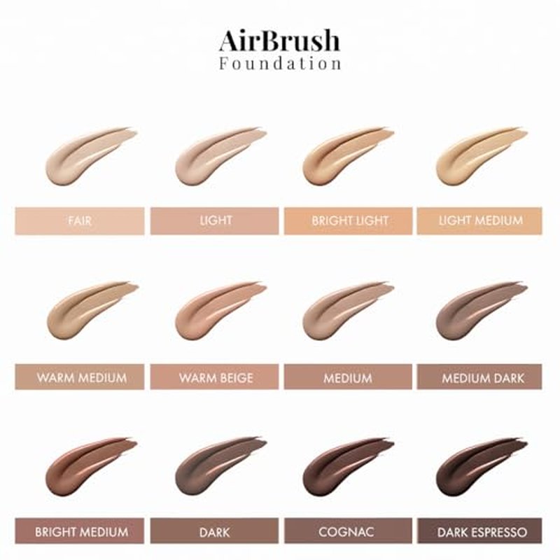 Jerome Alexander MagicMinerals AirBrush Foundation ? 2 Piece Set with Airbrush Foundation and Kabuki Brush - Spray Makeup with Anti-aging Ingredients for Smooth Radiant Skin - Light Medium