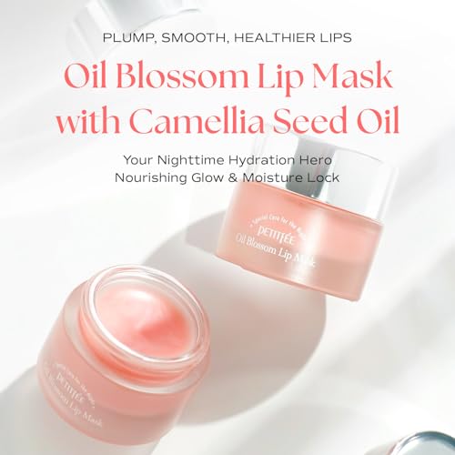 Sleeping Lip Mask Camelia Seed Oil 0.53 Oz. | Day & Night Repairing Balm, Overnight Lip Mask, Lip Treatment for Dull & Dry Lips, Deep Nourishing with Vitamin E, 5 Phyto Oil Complex