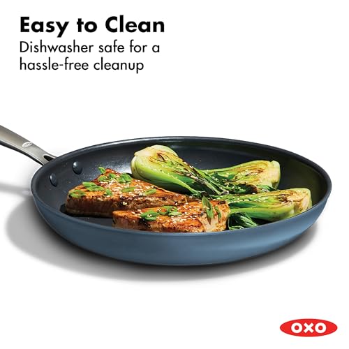 12-Inch Nonstick Frying Pan Skillet with Lid Storm Blue - Durable Ceramic, Hard Anodized, Scratch-Resistant