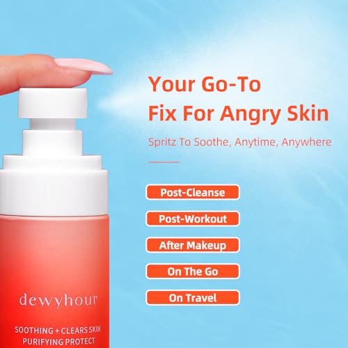 dewyhour Hypochlorous Acid Spray: Facial-Spray Hypochlorous Acid for Face, Soothes Sensitive Skin, Reduces Irritation, Clears Pores, First Aid Relief, 3.38 FL Oz