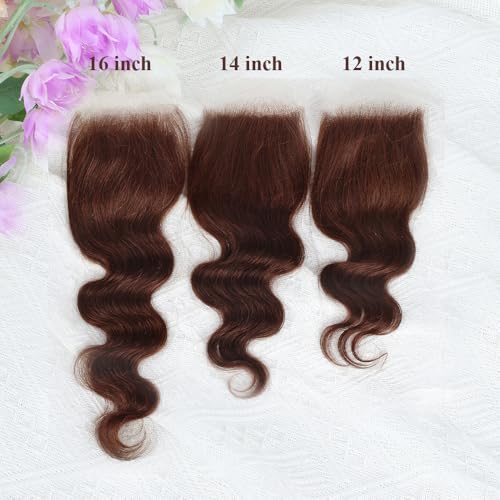 Brown Body Wave Closure 4x4 HD Lace Virgin Human Hair - 12 Inch - Allrun