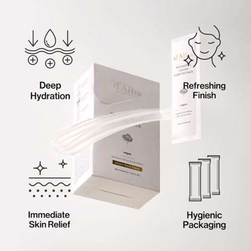 d'alba Piedmont Italian White Truffle Waterfull Vegan Sleeping Mask 0.13oz Pack of 24