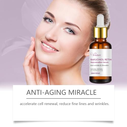 Bakuchiol Retinol Face Serum 1 Fl Oz Pack of 2 - Anti-Aging, Wrinkle Reduction