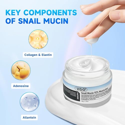 VGO Snail Mucin & Vitamin C Skincare Set 3.78 oz Hydrating Moisturizer & Serum