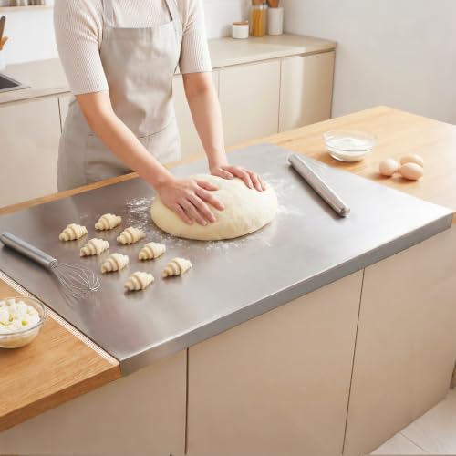 Extra Large Stainless Steel Cutting Board with Lip - 31.5" L x 22.8" W