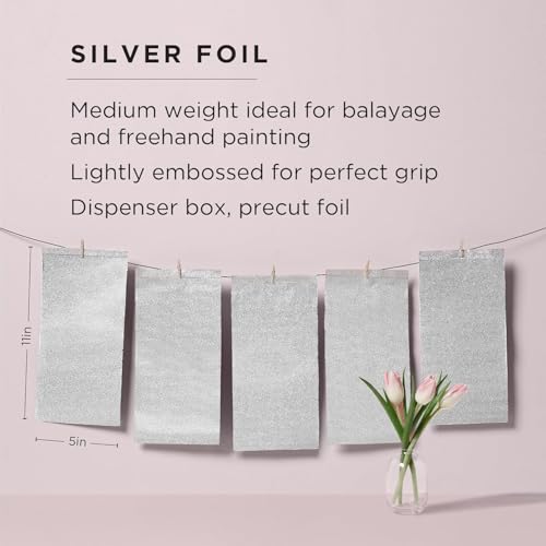 Fromm Silver Hair Foils 5x11 Inch Precut Coloring Sheets for Salon Use