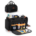 Tactical Travel Toiletry Bag for Men, Extra Large Dopp Kit Organizer with Dual Way Zippers, Travel Hygiene Bag for Shaving Grooming Bathroom Essentials, Black (Empty Bag)