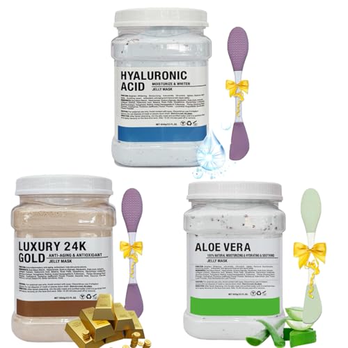 Jelly Mask Powder for Facials Care,Hyalorunic Acid 24k Gold Aloe Vera Jelly Masks for Facials Professional