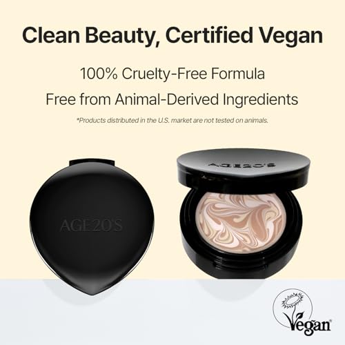 [MINI SIZE] AGE20'S Signature Essence Pact | 29W | Vegan Korean Cushion Foundation | Pack of 1 | Cream Foundation, Dewy & Glow Finish, Natural Coverage, SPF 50+ | 0.14 oz