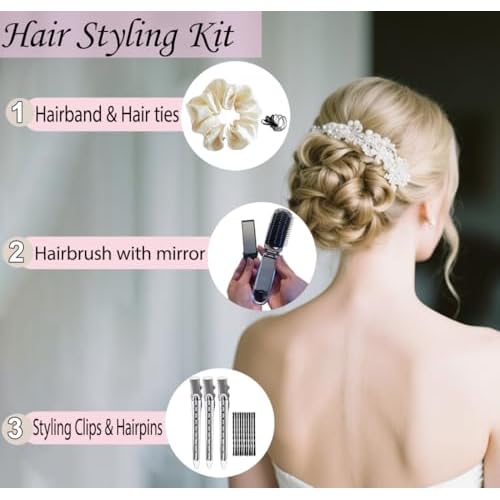 Wedding Emergency Kit for Bride, Bridal Emergency Kit with Makeup Bag, 26 in 1 Wedding Essential Items for Bride Daily Use Team Bride