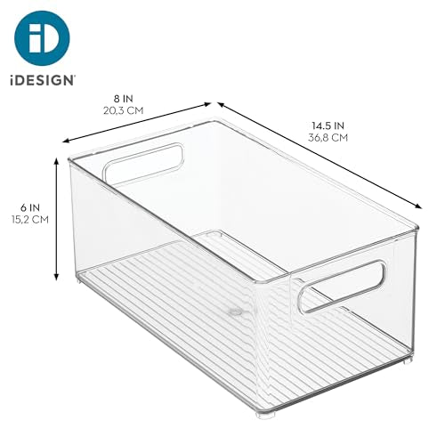 iDesign Stackable Fridge Bin Set of 4 - Clear Kitchen & Pantry Storage