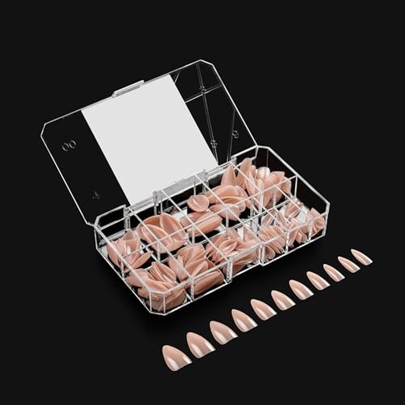 Apres Neutrals Gel-X Maisie Box Of Press On Nails, 11 Sizes 00-9, Soft Gel Nail Tip Box (150pcs) (Natural Stiletto Short, 150pcs)