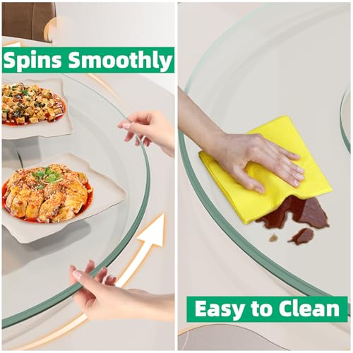 Large Round Glass Lazy Susan Turntable 30.7 inch for Dining Table & Serving